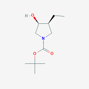molecular formula C11H21NO3 B13919052 Tert-butyl cis-3-ethyl-4-hydroxy-pyrrolidine-1-carboxylate 