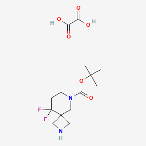 molecular formula C14H22F2N2O6 B13919084 Tert-butyl 9,9-difluoro-2,6-diazaspiro[3.5]nonane-6-carboxylate oxalate 