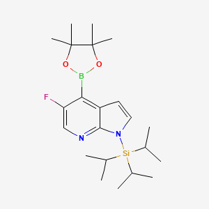 molecular formula C22H36BFN2O2Si B1391911 5-Fluoro-4-(4,4,5,5-tetramethyl-1,3,2-dioxaborolan-2-yl)-1-(triisopropylsilyl)-1H-pyrrolo[2,3-b]pyridine CAS No. 1241950-72-0