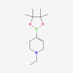 molecular formula C13H24BNO2 B1391916 1-Ethyl-4-(4,4,5,5-tetramethyl-1,3,2-dioxaborolan-2-YL)-1,2,3,6-tetrahydropyridine CAS No. 1627158-64-8