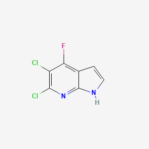 molecular formula C7H3Cl2FN2 B13919187 5,6-Dichloro-4-fluoro-1H-pyrrolo[2,3-b]pyridine 