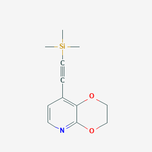 molecular formula C12H15NO2Si B1391920 8-((Trimethylsilyl)ethynyl)-2,3-dihydro-[1,4]dioxino[2,3-b]pyridine CAS No. 1246088-47-0