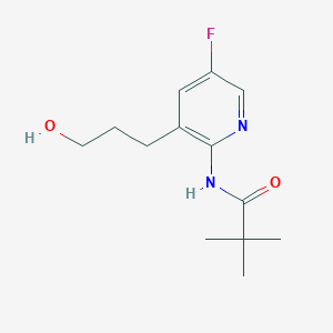 molecular formula C13H19FN2O2 B1391924 N-(5-Fluoro-3-(3-hydroxypropyl)pyridin-2-YL)-pivalamide CAS No. 1228665-80-2