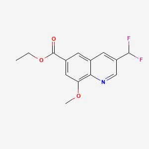 molecular formula C14H13F2NO3 B13919245 Ethyl 3-(difluoromethyl)-8-methoxyquinoline-6-carboxylate 