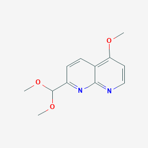 molecular formula C12H14N2O3 B1391926 2-(Dimethoxymethyl)-5-methoxy-1,8-naphthyridine CAS No. 1228666-53-2
