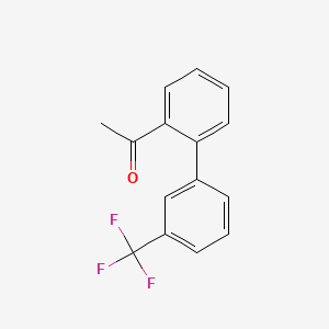 molecular formula C15H11F3O B13919335 1-[3'-(Trifluoromethyl)[1,1'-biphenyl]-2-yl] ethanone 