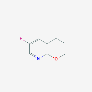 molecular formula C8H8FNO B1391936 6-Fluoro-3,4-dihydro-2H-pyrano[2,3-b]pyridine CAS No. 1228666-24-7