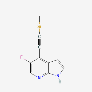 molecular formula C12H13FN2Si B1391955 5-Fluoro-4-((trimethylsilyl)ethynyl)-1H-pyrrolo[2,3-b]pyridine CAS No. 1228666-01-0