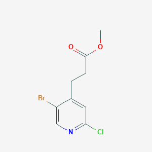 molecular formula C9H9BrClNO2 B13919683 Methyl 3-(5-bromo-2-chloropyridin-4-yl)propanoate 