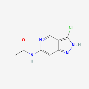 molecular formula C8H7ClN4O B13919745 N-(3-Chloro-1H-pyrazolo[4,3-c]pyridin-6-yl)acetamide 