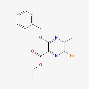 molecular formula C15H15BrN2O3 B13919759 Ethyl 3-(benzyloxy)-6-bromo-5-methylpyrazine-2-carboxylate 