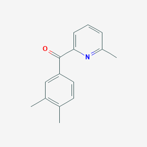 molecular formula C15H15NO B1391976 2-(3,4-Dimethylbenzoyl)-6-methylpyridine CAS No. 1187166-06-8