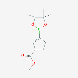 molecular formula C13H21BO4 B13919923 Methyl 3-(4,4,5,5-tetramethyl-1,3,2-dioxaborolan-2-YL)cyclopent-2-ene-1-carboxylate 