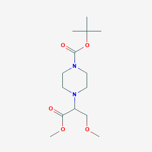 molecular formula C14H26N2O5 B13919973 Tert-butyl 4-(1,3-dimethoxy-1-oxopropan-2-yl)piperazine-1-carboxylate 