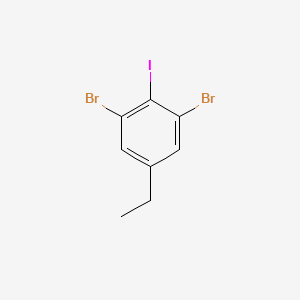 molecular formula C8H7Br2I B13919985 1,3-Dibromo-5-ethyl-2-iodobenzene 