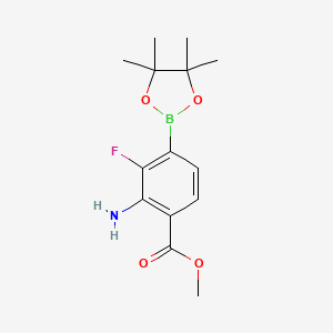 molecular formula C14H19BFNO4 B13920002 Methyl 2-amino-3-fluoro-4-(4,4,5,5-tetramethyl-1,3,2-dioxaborolan-2-yl)benzoate 