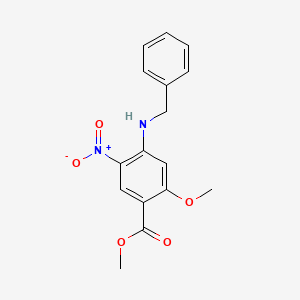 molecular formula C16H16N2O5 B13920031 Methyl 4-(benzylamino)-2-methoxy-5-nitrobenzoate CAS No. 89722-54-3