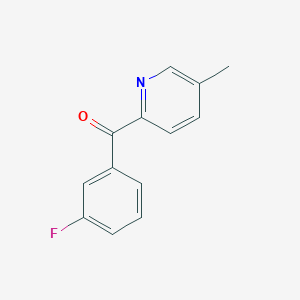 molecular formula C13H10FNO B1392008 2-(3-Fluorobenzoyl)-5-methylpyridine CAS No. 1187166-27-3