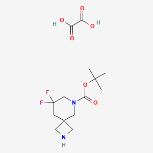 molecular formula C14H22F2N2O6 B13920138 Tert-butyl 8,8-difluoro-2,6-diazaspiro[3.5]nonane-6-carboxylate;oxalic acid 