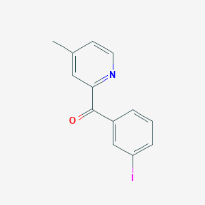 molecular formula C13H10INO B1392015 2-(3-碘苯甲酰)-4-甲基吡啶 CAS No. 1187165-10-1