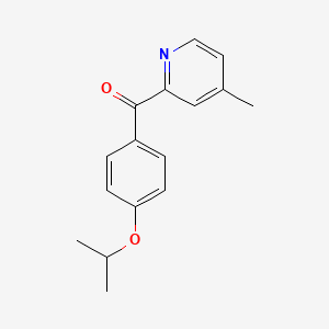 B1392016 2-(4-Isopropoxybenzoyl)-4-methylpyridine CAS No. 1187166-84-2