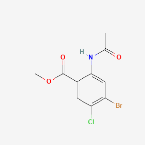 molecular formula C10H9BrClNO3 B13920180 Methyl 2-acetamido-4-bromo-5-chlorobenzoate 