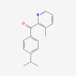 molecular formula C16H17NO B1392020 2-(4-Isopropylbenzoyl)-3-methylpyridine CAS No. 1187170-89-3
