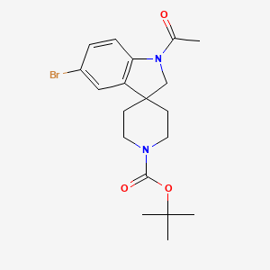 molecular formula C19H25BrN2O3 B13920227 tert-Butyl 1-acetyl-5-bromospiro[indoline-3,4'-piperidine]-1'-carboxylate 