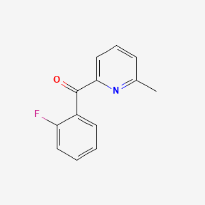 molecular formula C13H10FNO B1392025 2-(2-Fluorobenzoyl)-6-methylpyridine CAS No. 1187166-12-6