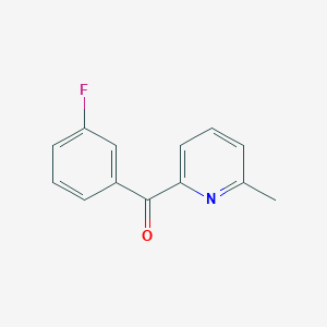 molecular formula C13H10FNO B1392026 2-(3-Fluorobenzoyl)-6-methylpyridine CAS No. 1187164-33-5