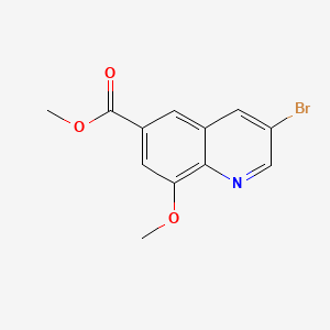 molecular formula C12H10BrNO3 B13920267 Methyl 3-bromo-8-methoxyquinoline-6-carboxylate 