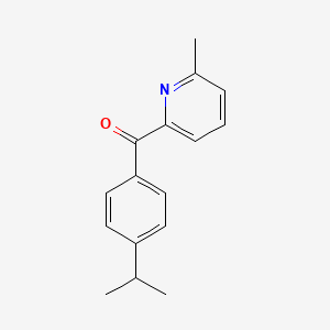 molecular formula C16H17NO B1392028 2-(4-异丙基苯甲酰)-6-甲基吡啶 CAS No. 1187164-43-7