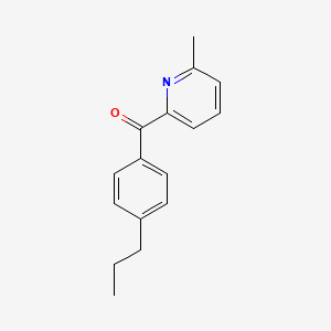 molecular formula C16H17NO B1392030 6-Methyl-2-(4-propylbenzoyl)-pyridine CAS No. 1187168-73-5