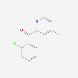 molecular formula C13H10ClNO B1392033 2-(2-Chlorobenzoyl)-4-methylpyridine CAS No. 1187164-91-5