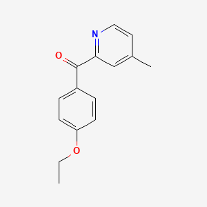 molecular formula C15H15NO2 B1392034 2-(4-Ethoxybenzoyl)-4-methylpyridine CAS No. 1187163-94-5