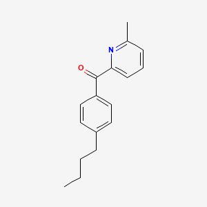 molecular formula C17H19NO B1392038 2-(4-Butylbenzoyl)-6-methylpyridine CAS No. 1187166-14-8
