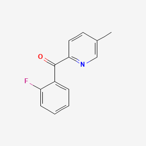 molecular formula C13H10FNO B1392039 2-(2-Fluorobenzoyl)-5-methylpyridine CAS No. 1187164-46-0