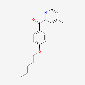 molecular formula C18H21NO2 B1392042 4-Methyl-2-(4-pentyloxybenzoyl)pyridine CAS No. 1187165-46-3