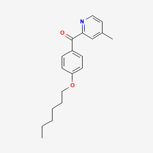 molecular formula C19H23NO2 B1392043 2-(4-Hexyloxybenzoyl)-4-methylpyridine CAS No. 1187170-41-7