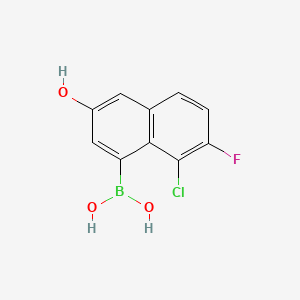 molecular formula C10H7BClFO3 B13920455 (8-Chloro-7-fluoro-3-hydroxynaphthalen-1-yl)boronic acid 