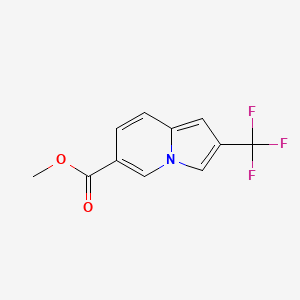 molecular formula C11H8F3NO2 B13920538 Methyl 2-(trifluoromethyl)indolizine-6-carboxylate 