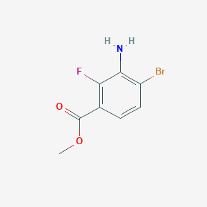 molecular formula C8H7BrFNO2 B13920582 Methyl 3-amino-4-bromo-2-fluorobenzoate 