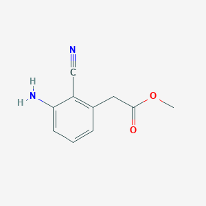 molecular formula C10H10N2O2 B13920599 Methyl 2-(3-amino-2-cyanophenyl)acetate 