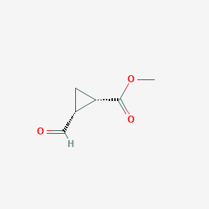 molecular formula C6H8O3 B139206 Methyl (1S,2R)-2-formylcyclopropane-1-carboxylate CAS No. 159000-41-6