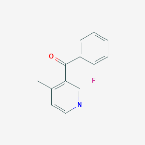 molecular formula C13H10FNO B1392060 3-(2-Fluorobenzoyl)-4-methylpyridine CAS No. 1187166-37-5