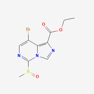 molecular formula C10H10BrN3O3S B13920607 Ethyl 8-bromo-5-(methylsulfinyl)imidazo[1,5-c]pyrimidine-1-carboxylate 