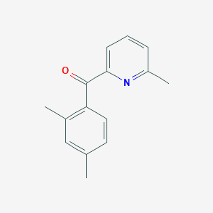 molecular formula C15H15NO B1392061 2-(2,4-Dimethylbenzoyl)-6-methylpyridine CAS No. 1187163-27-4