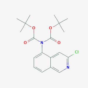 molecular formula C19H23ClN2O4 B13920638 Di-tert-butyl (3-chloroisoquinolin-5-yl)iminodicarbonate 