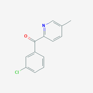 molecular formula C13H10ClNO B1392064 2-(3-Chlorobenzoyl)-5-methylpyridine CAS No. 1187166-33-1