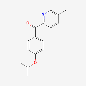molecular formula C16H17NO2 B1392069 2-(4-Isopropoxybenzoyl)-5-methylpyridine CAS No. 1187166-78-4